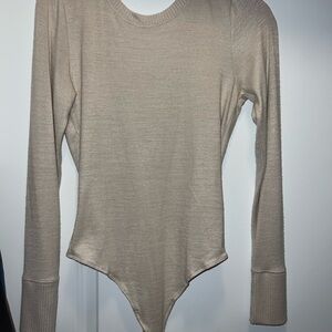 Beige Long Sleeve Bodysuit